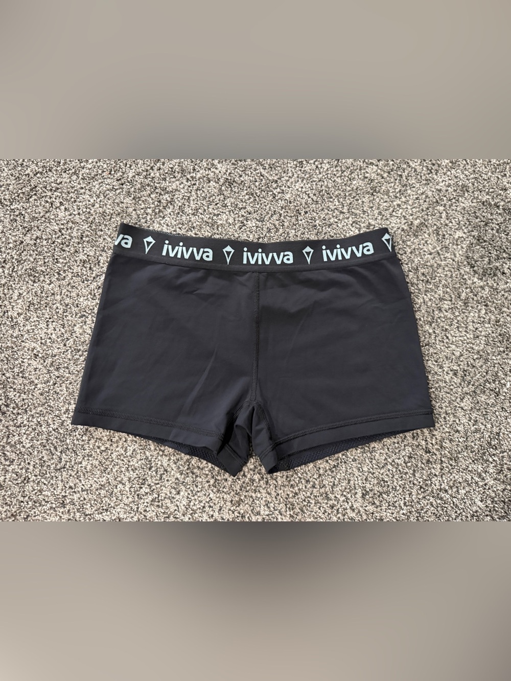 ivivva Black Athletic Shorts with Logo Waistband